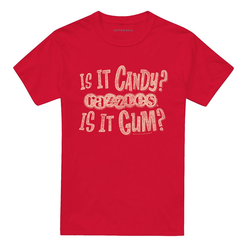 Red - Front - Dubble Bubble Unisex Adult Razzles What Is This T-Shirt