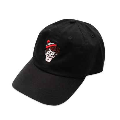 Black - Side - Wheres Wally? Mens Badge Baseball Cap