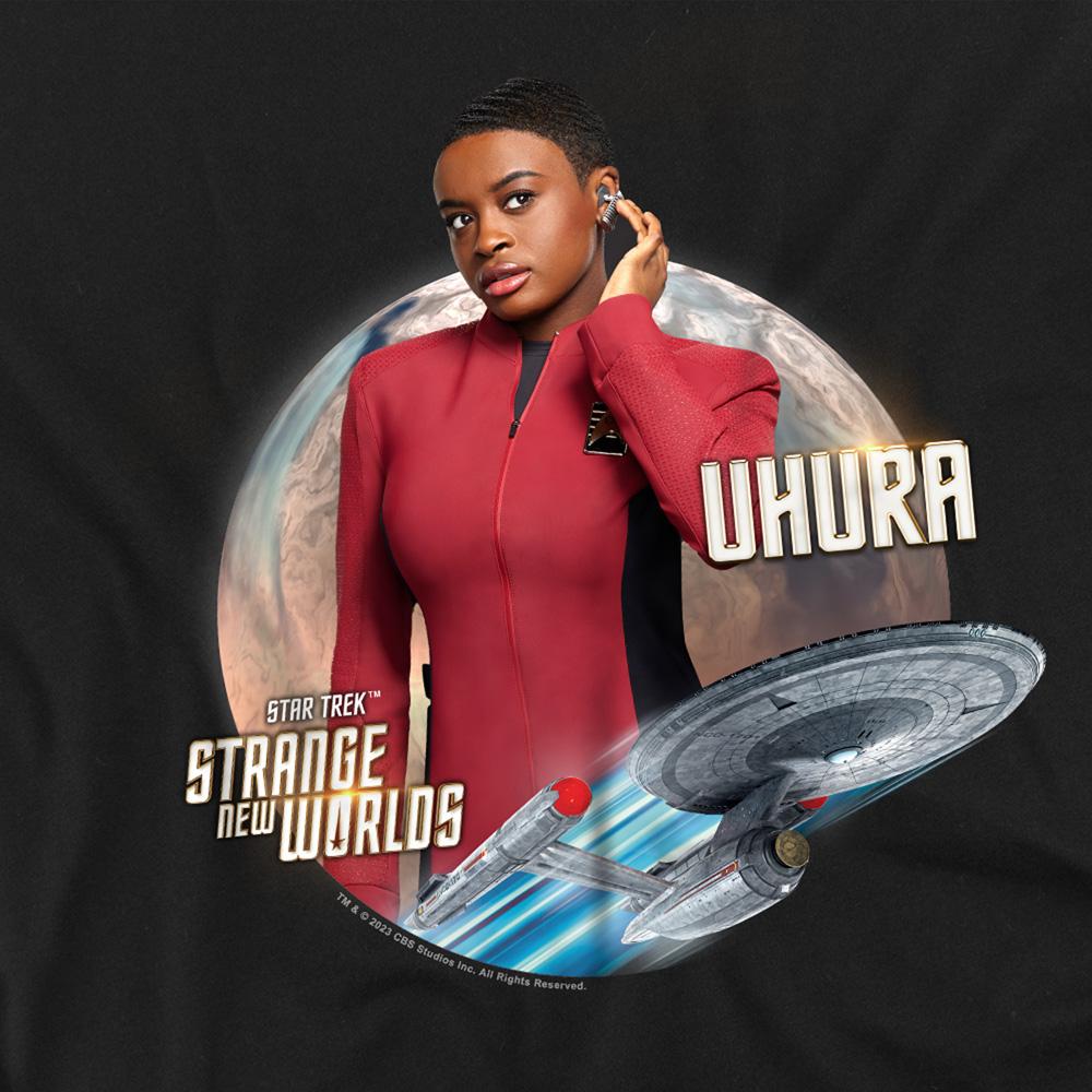 Black - Side - Star Trek: Strange New Worlds Unisex Adult Uhura T-Shirt