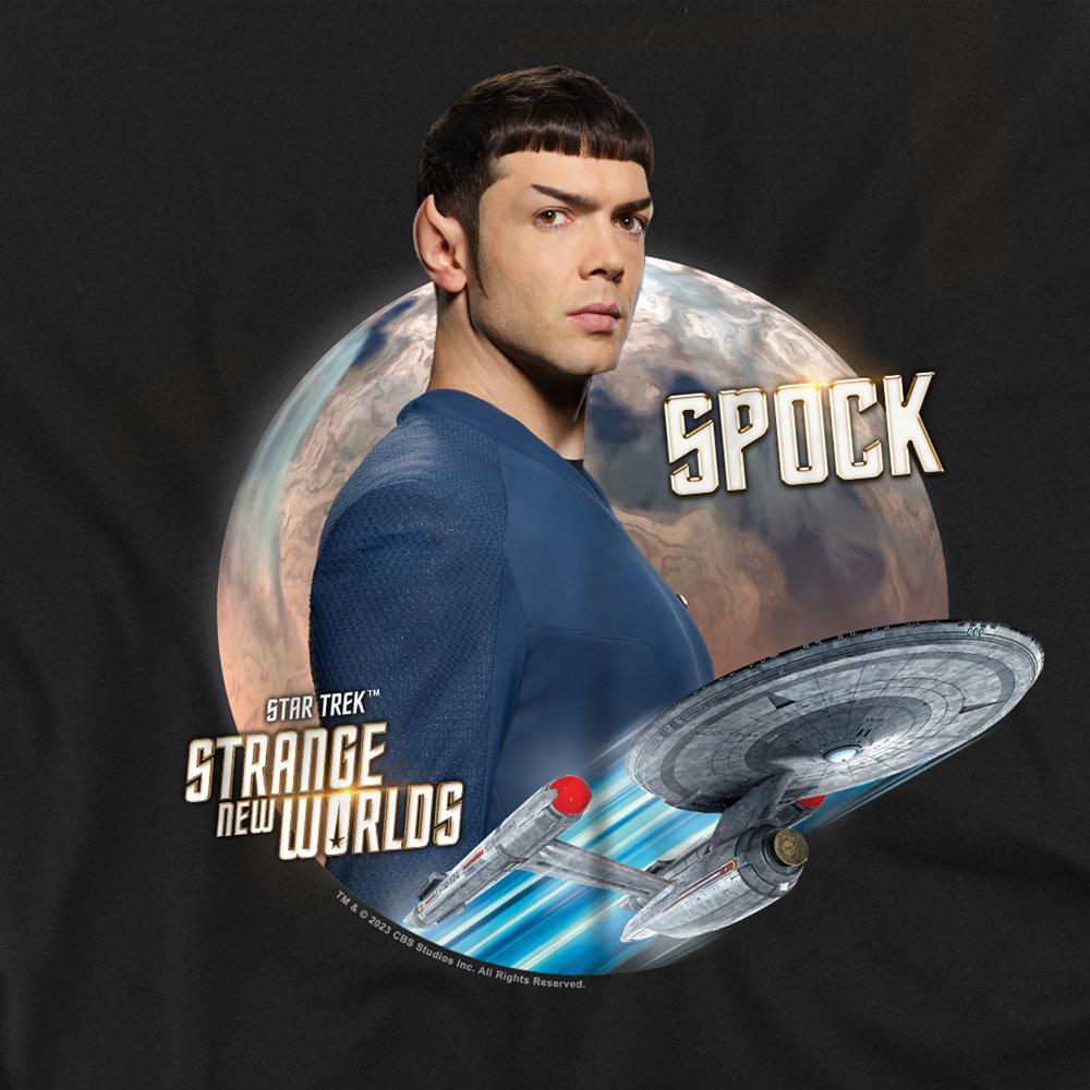 Black - Side - Star Trek: Strange New Worlds Unisex Adult Spock T-Shirt