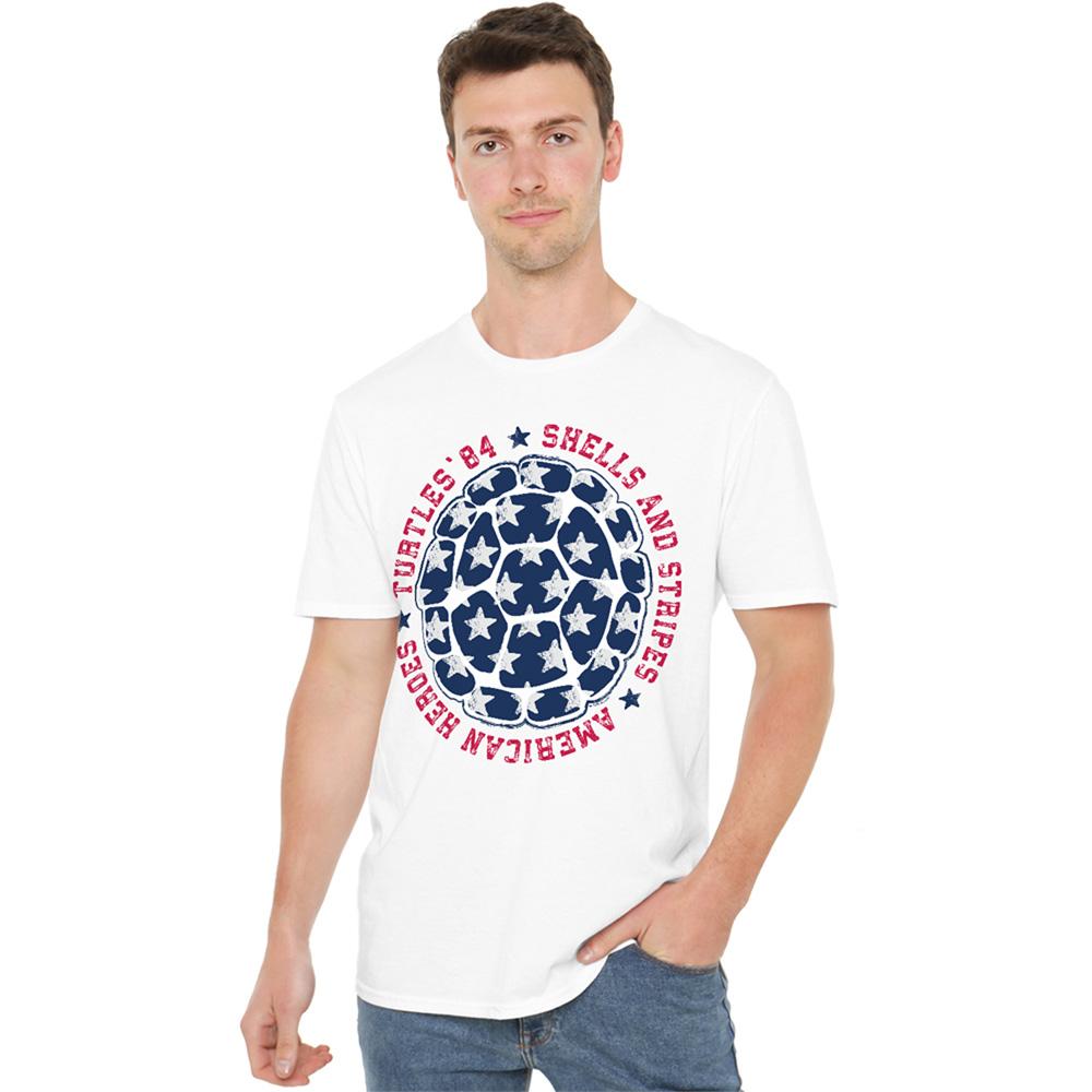 White - Lifestyle - Teenage Mutant Ninja Turtles Unisex Adult Shells and Stripes 4th of July T-Shirt
