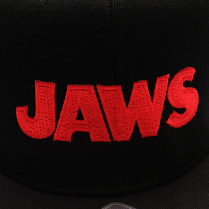Black - Back - Jaws Mens Logo Snapback Baseball Cap
