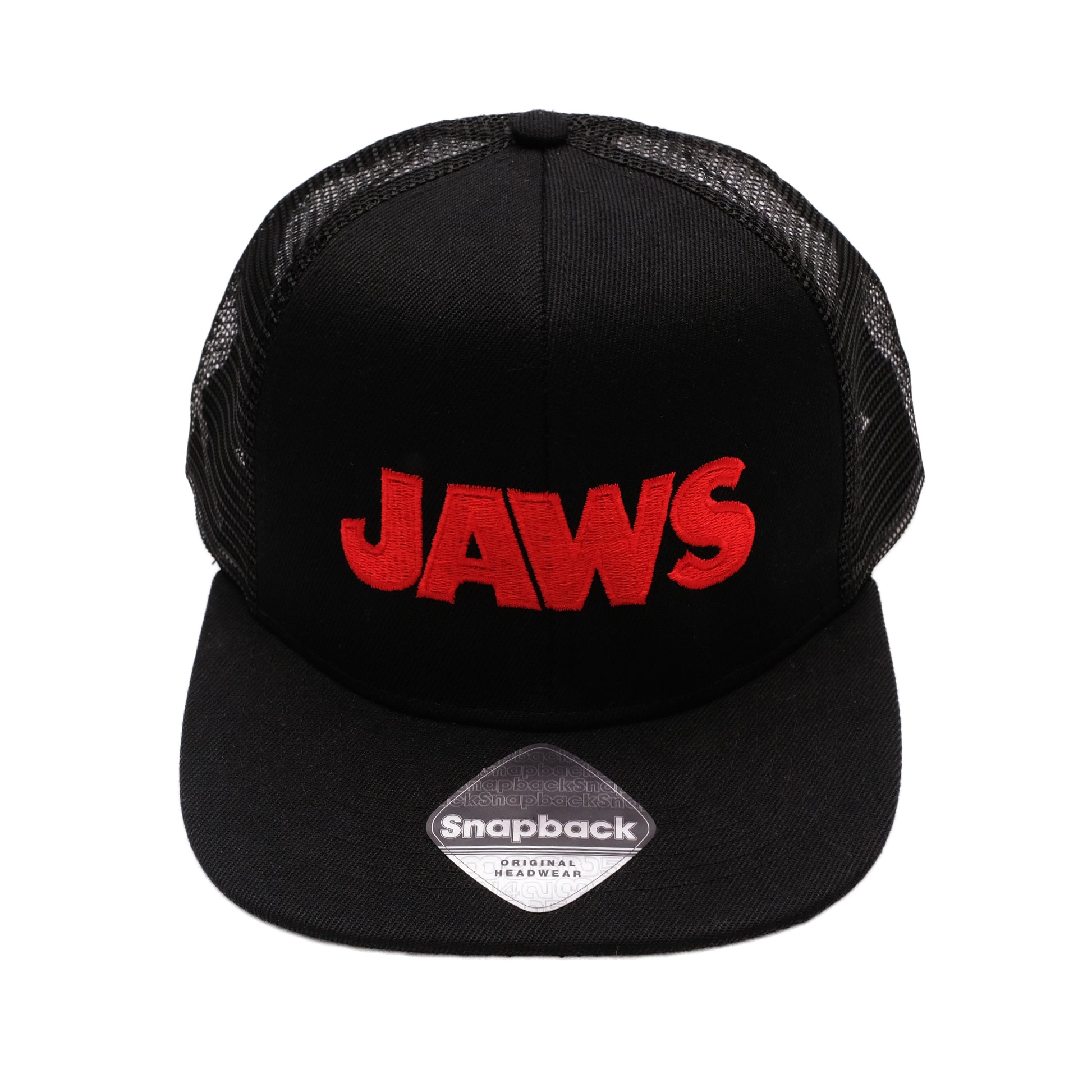 Black - Front - Jaws Mens Logo Snapback Baseball Cap