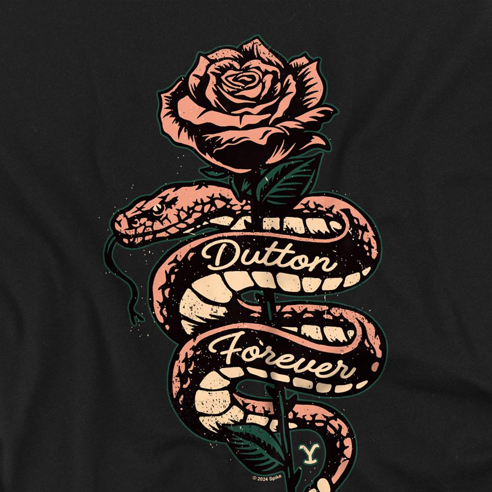 Black - Side - Yellowstone Unisex Adult Beth Dutton Snake Rose T-Shirt