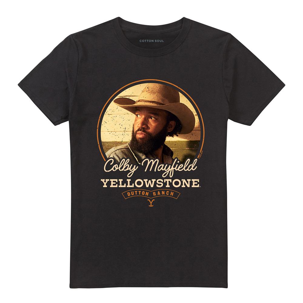 Black - Front - Yellowstone Unisex Adult Colby Mayfield T-Shirt