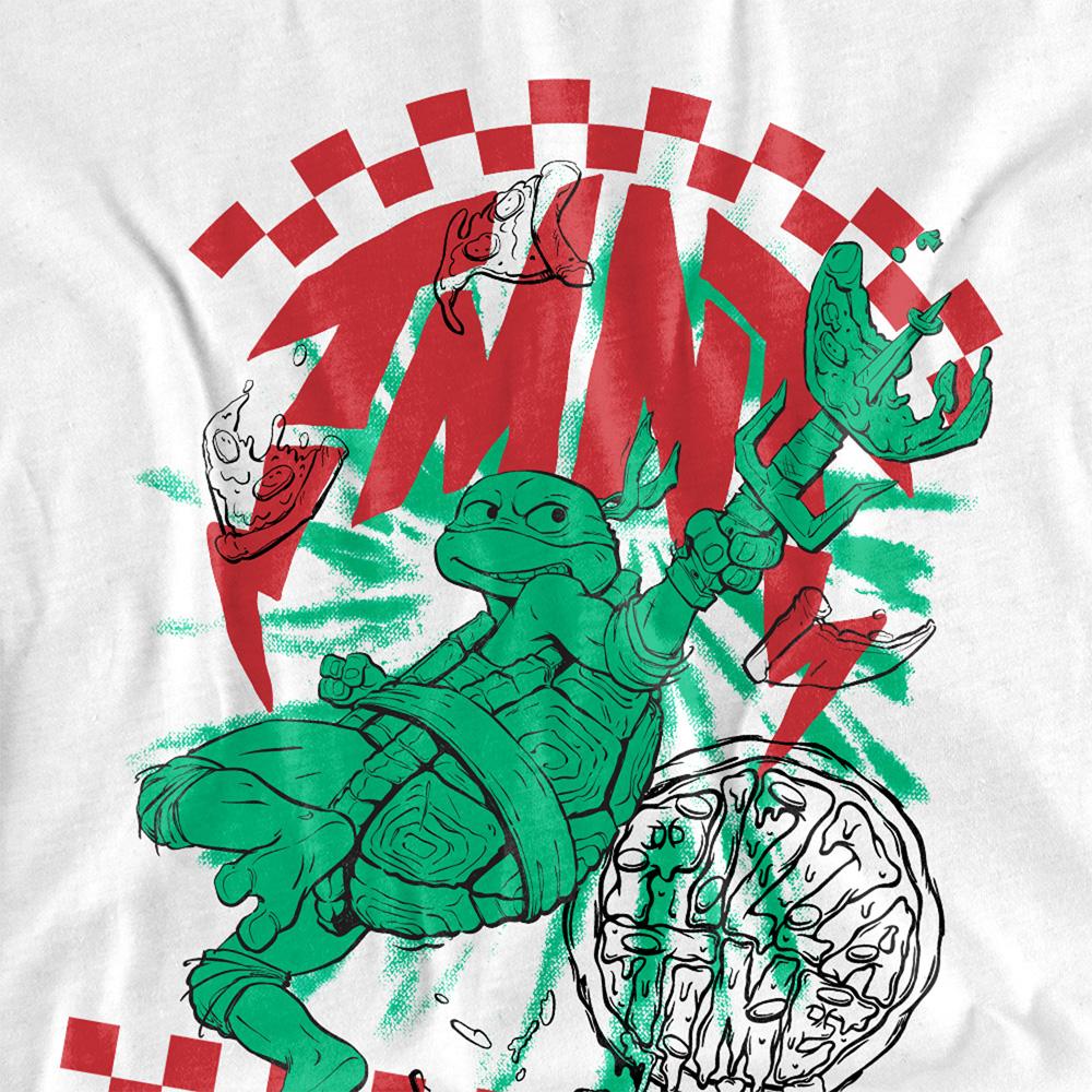 White - Side - Teenage Mutant Ninja Turtles: Mutant Mayhem Unisex Adult Raphael Pizza T-Shirt