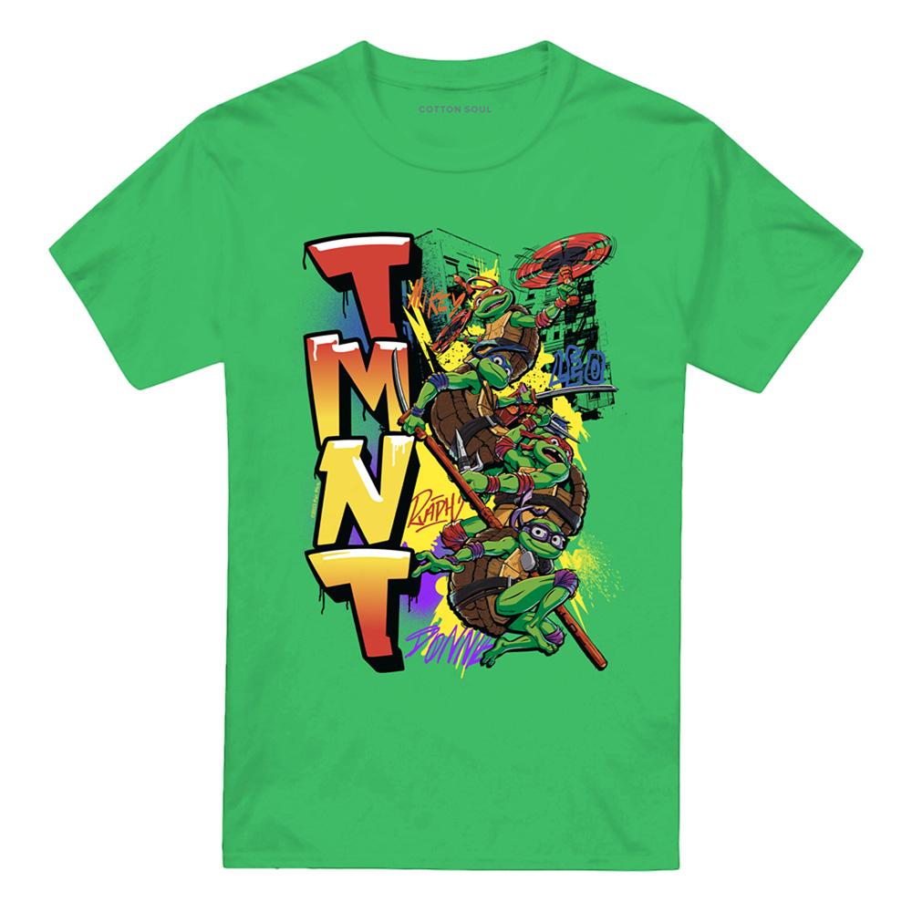Kelly Green - Front - Teenage Mutant Ninja Turtles: Mutant Mayhem Unisex Adult NYC Graffiti T-Shirt
