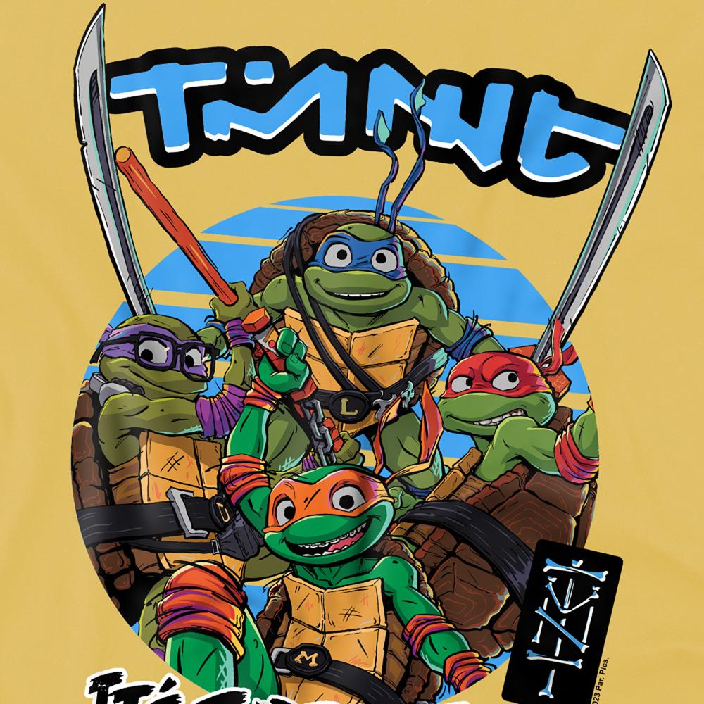 Banana Yellow - Side - Teenage Mutant Ninja Turtles: Mutant Mayhem Unisex Adult Sundown Group T-Shirt