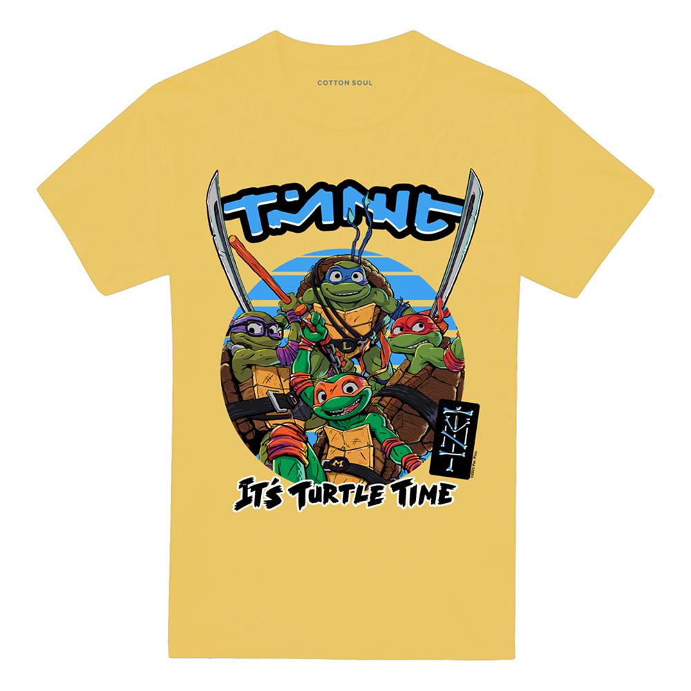 Banana Yellow - Front - Teenage Mutant Ninja Turtles: Mutant Mayhem Unisex Adult Sundown Group T-Shirt