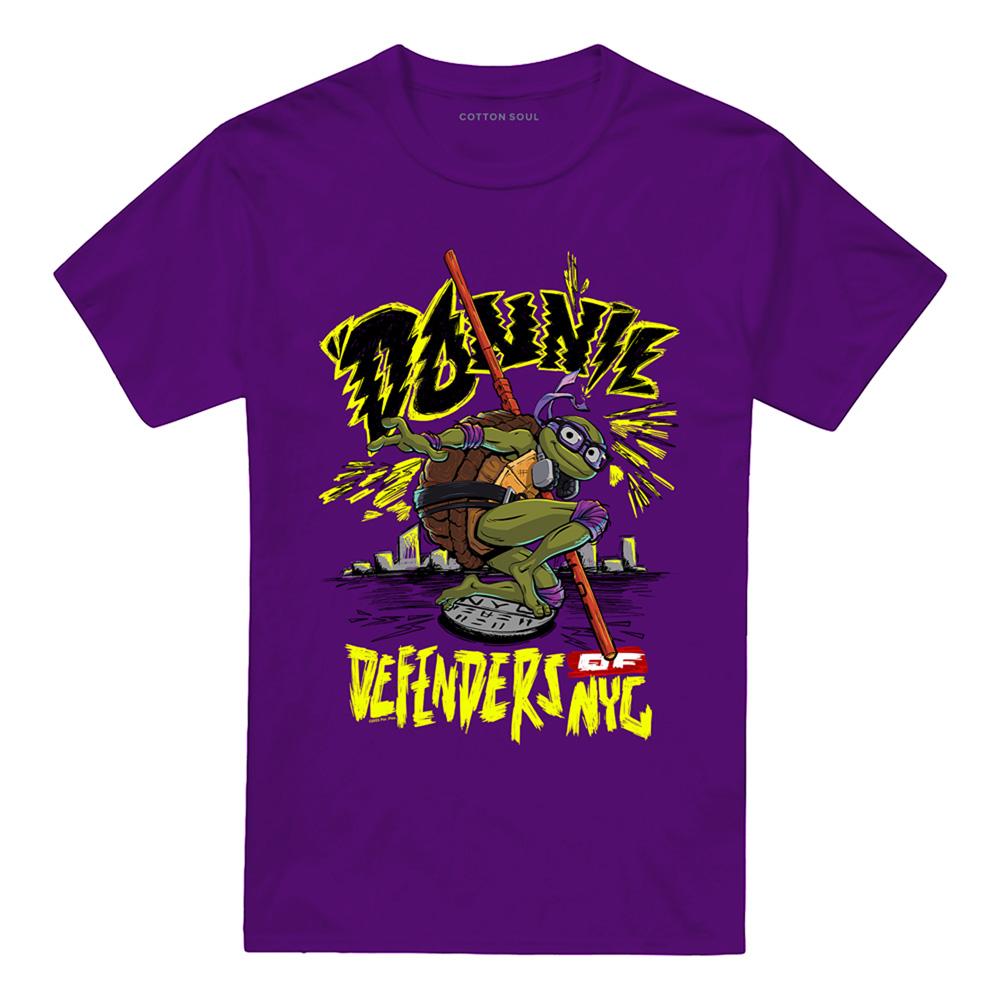 Purple - Front - Teenage Mutant Ninja Turtles: Mutant Mayhem Unisex Adult Donnie City T-Shirt