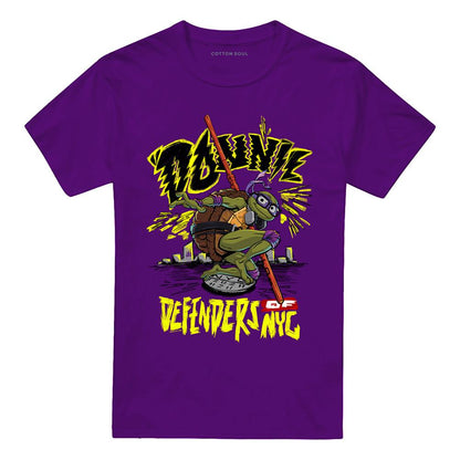 Purple - Front - Teenage Mutant Ninja Turtles: Mutant Mayhem Unisex Adult Donnie City T-Shirt