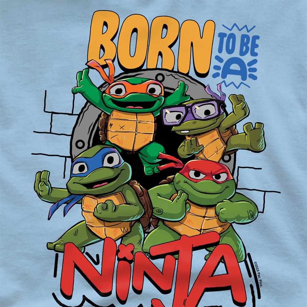 Light Blue - Side - Teenage Mutant Ninja Turtles: Mutant Mayhem Unisex Adult Born To Be A Ninja T-Shirt