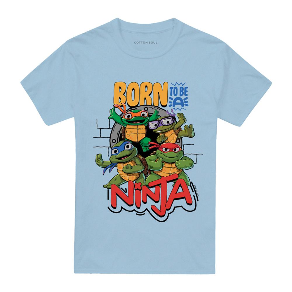 Light Blue - Front - Teenage Mutant Ninja Turtles: Mutant Mayhem Unisex Adult Born To Be A Ninja T-Shirt