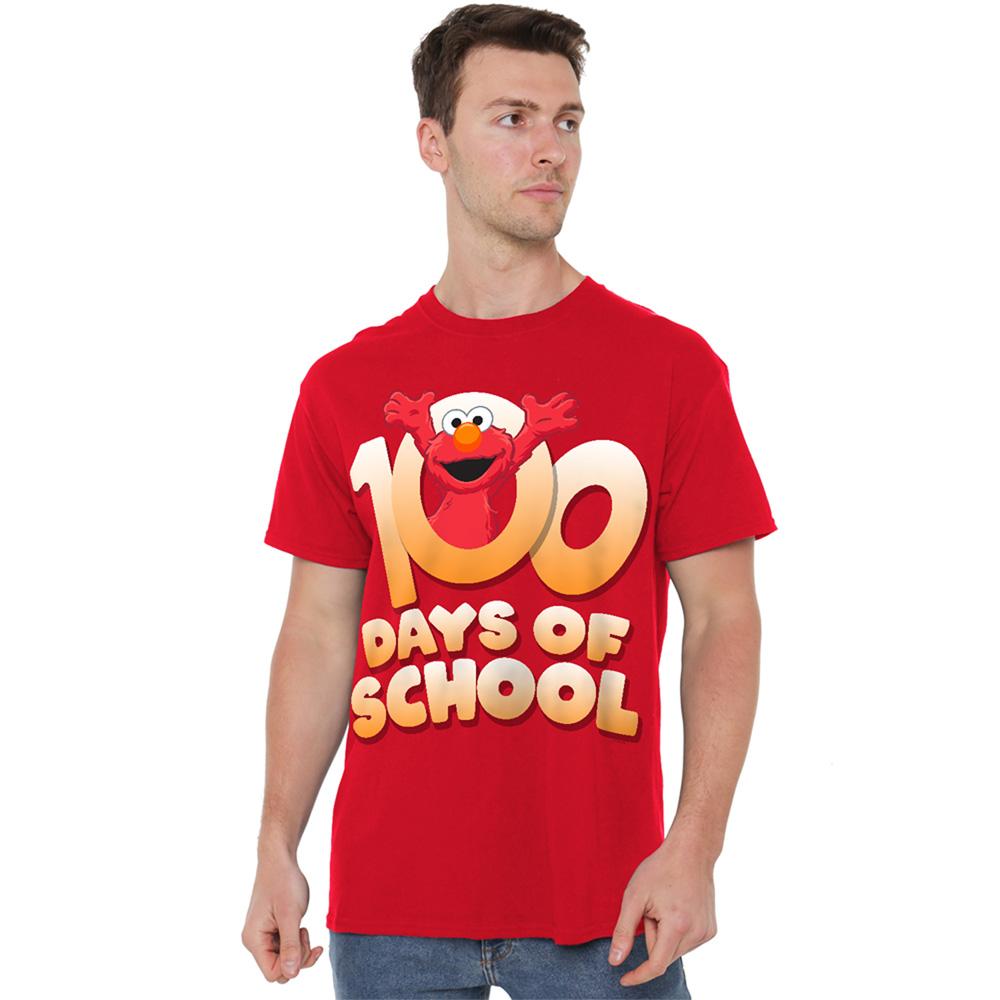 Red - Lifestyle - Sesame Street Unisex Adult 100 Days Of School Elmo T-Shirt