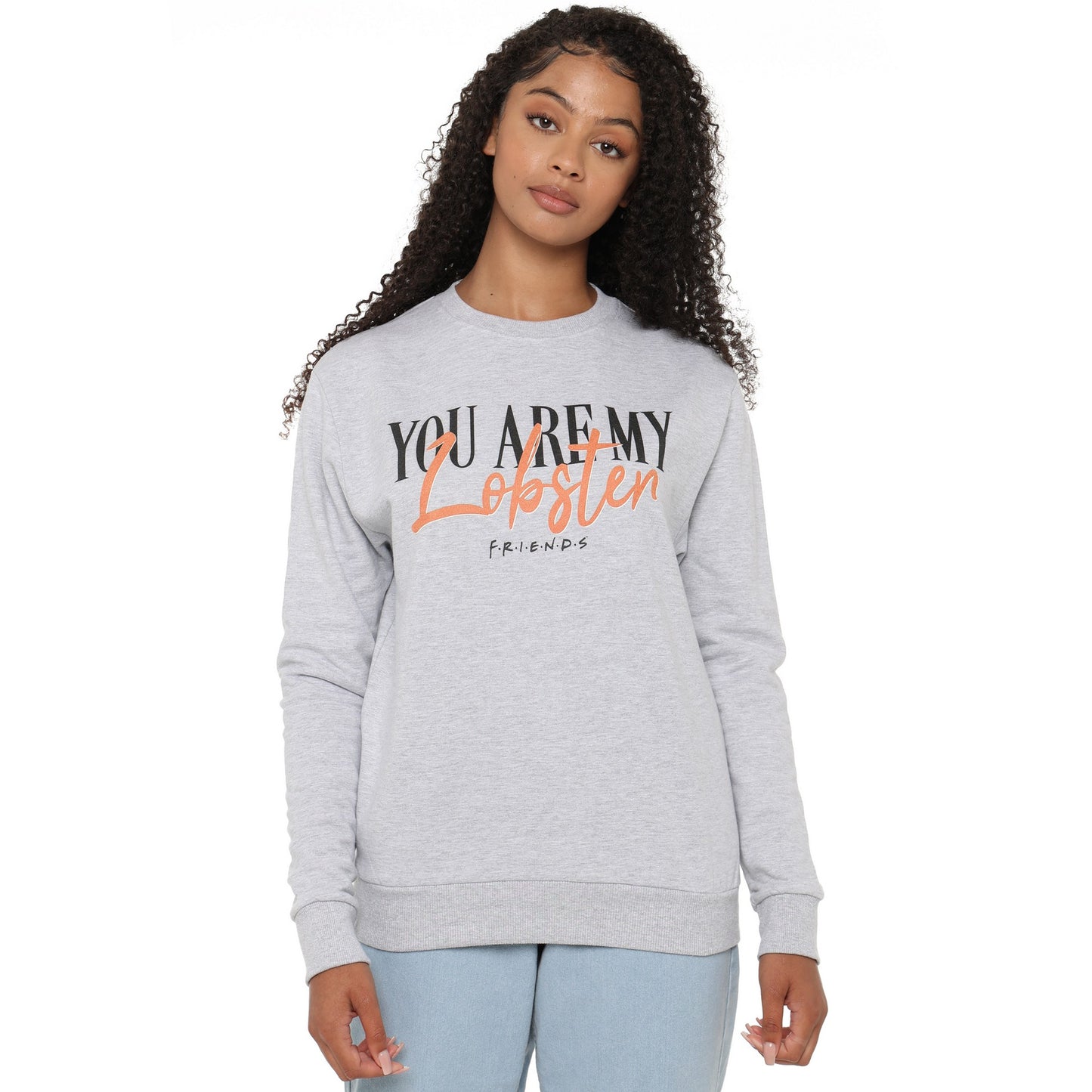 Heather Grey - Side - Friends Womens-Ladies You Are My Lobster Crew Neck Sweatshirt