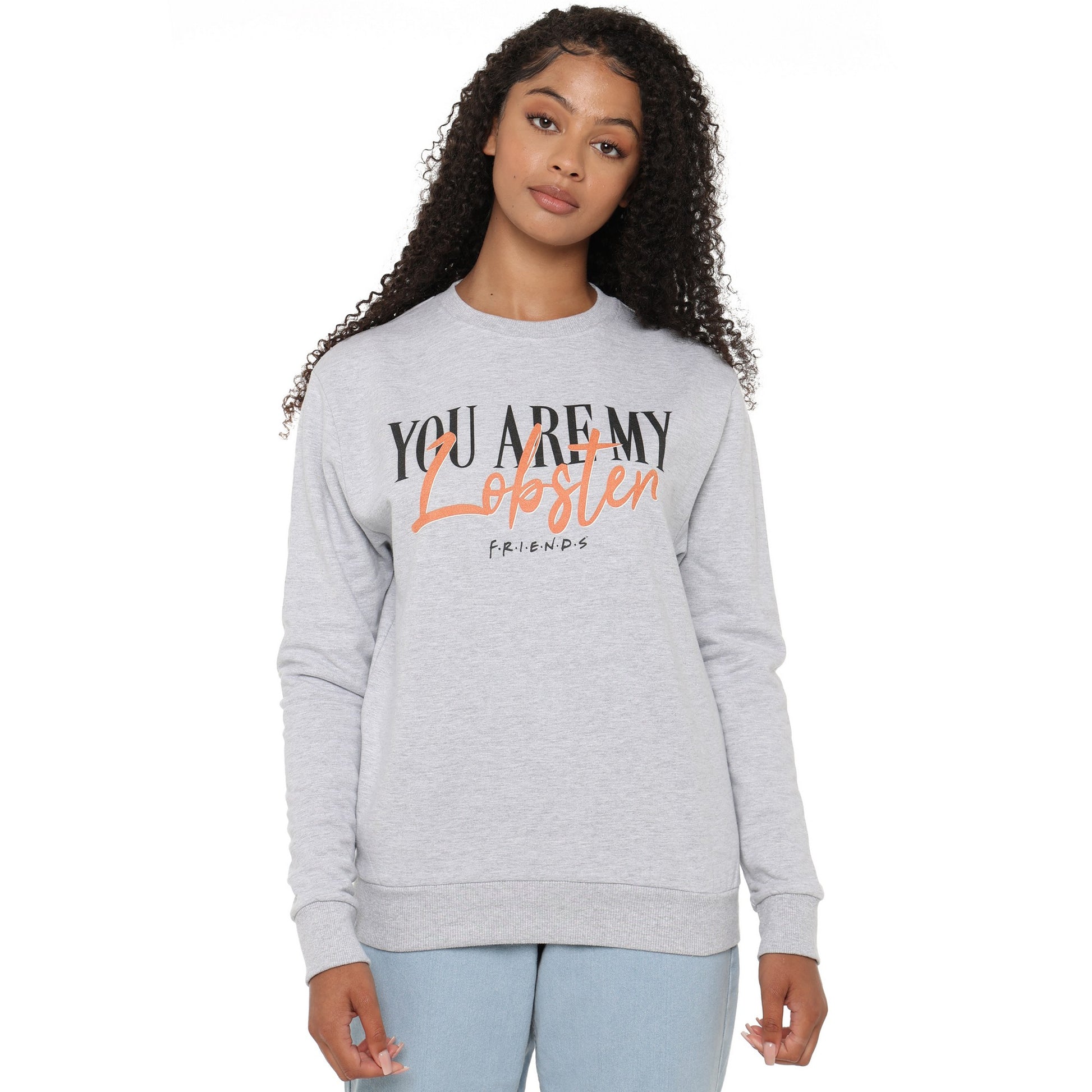 Heather Grey - Side - Friends Womens-Ladies You Are My Lobster Crew Neck Sweatshirt