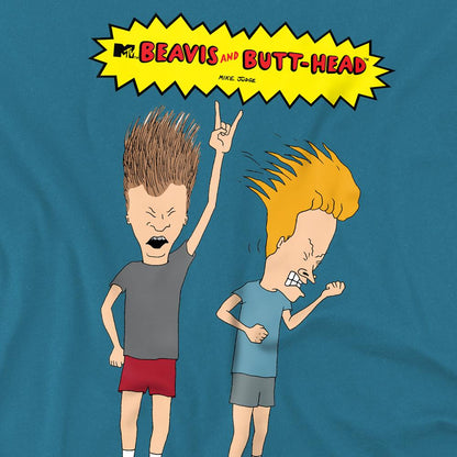 Slate - Side - Beavis & Butthead Unisex Adult Metalheads T-Shirt