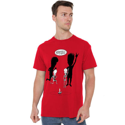 Red - Lifestyle - Beavis & Butthead Unisex Adult Rock Out Skeletons T-Shirt
