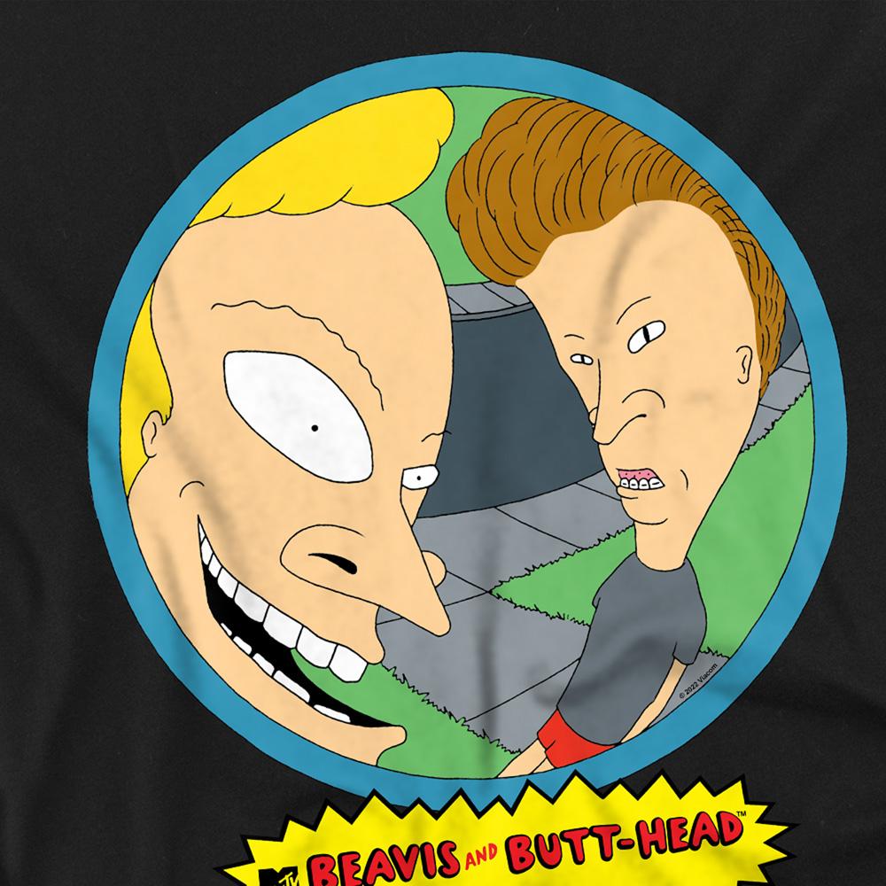 Black - Side - Beavis & Butthead Unisex Adult Fisheye T-Shirt