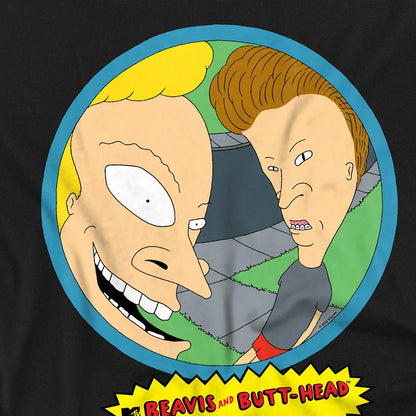 Black - Side - Beavis & Butthead Unisex Adult Fisheye T-Shirt