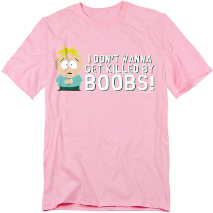 Pink - Front - South Park Unisex Adult Killed By Boobs T-Shirt
