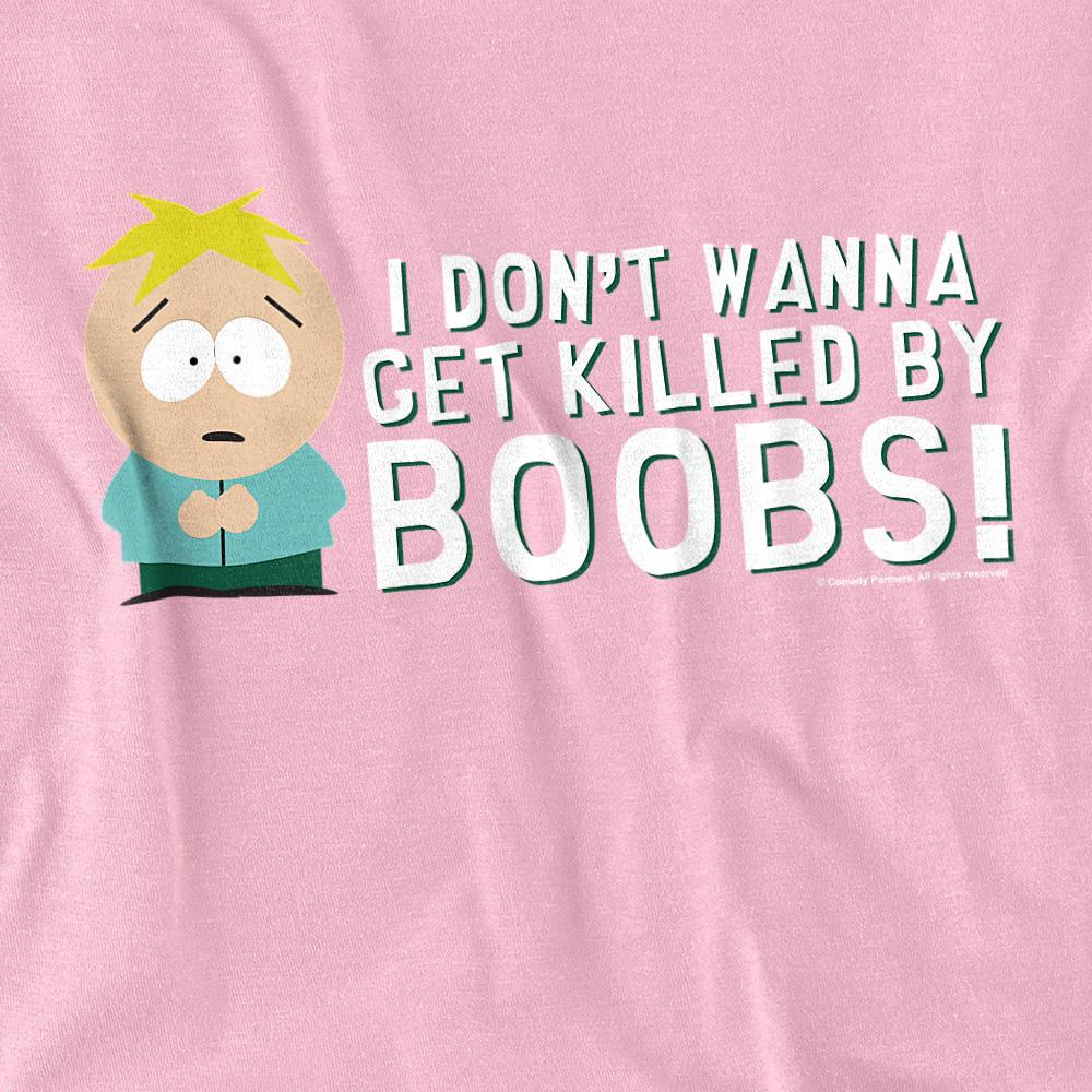 Pink - Side - South Park Unisex Adult Killed By Boobs T-Shirt