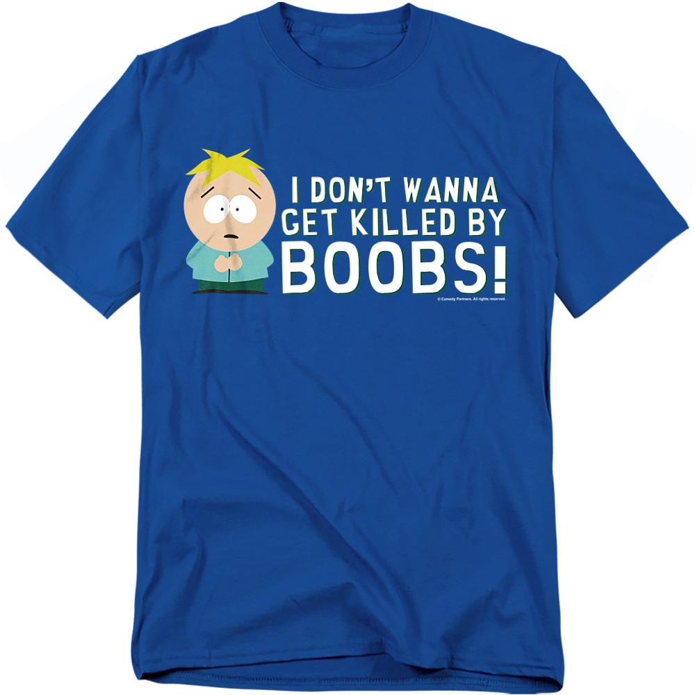 Royal Blue - Front - South Park Unisex Adult Killed By Boobs T-Shirt