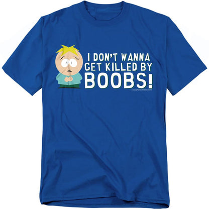Royal Blue - Front - South Park Unisex Adult Killed By Boobs T-Shirt
