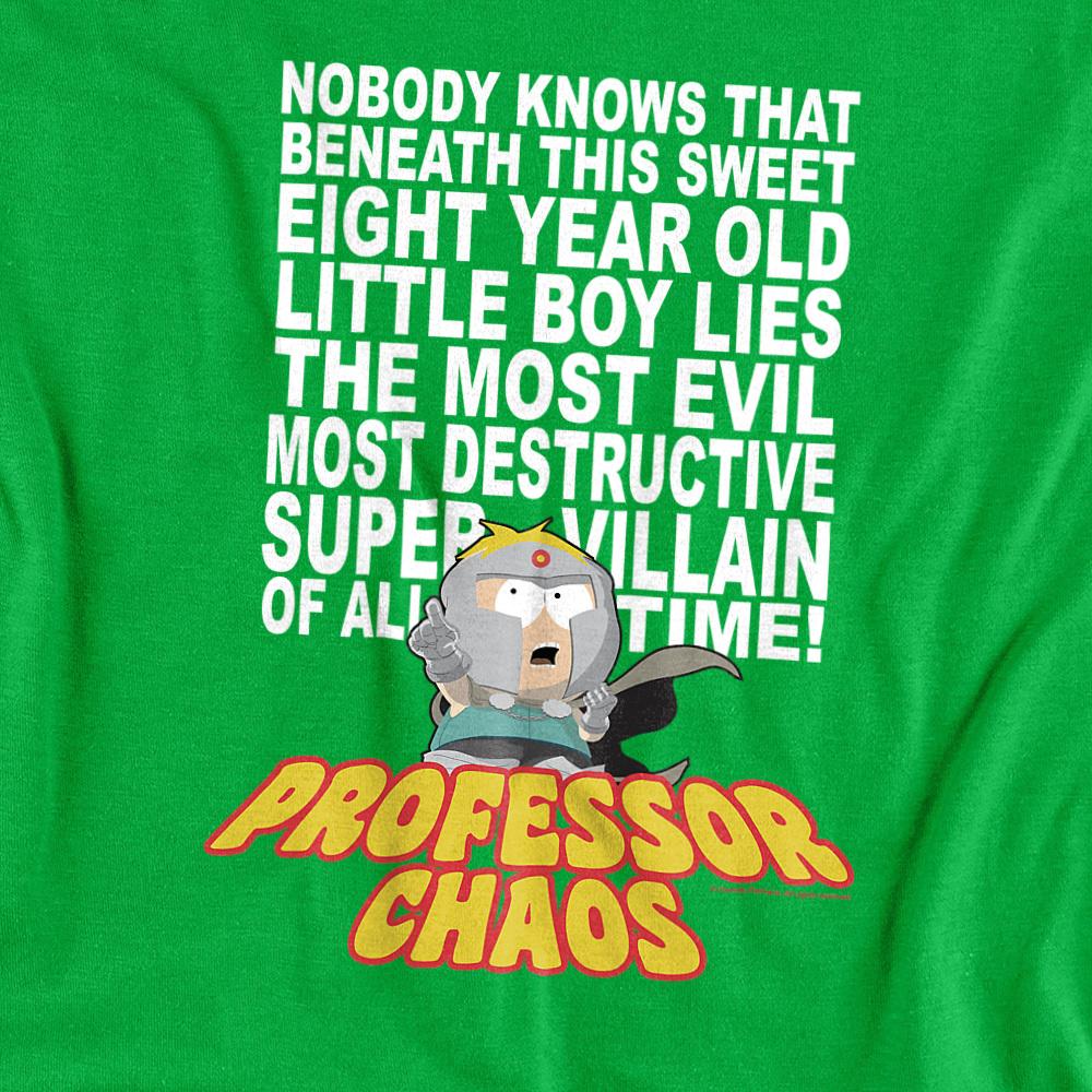 Kelly Green - Side - South Park Unisex Adult Professor Chaos T-Shirt