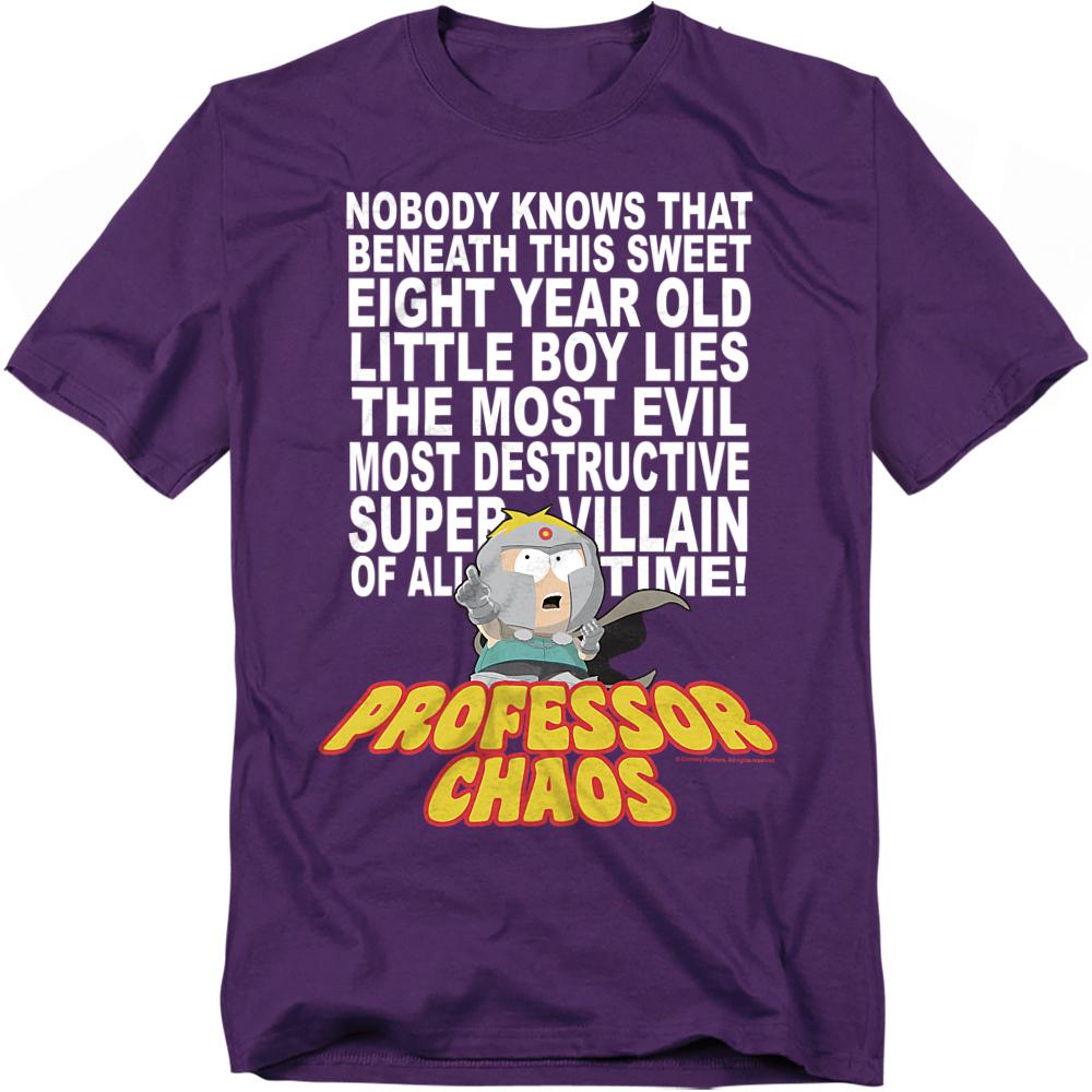 Purple - Front - South Park Unisex Adult Professor Chaos T-Shirt