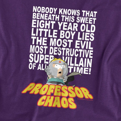 Purple - Side - South Park Unisex Adult Professor Chaos T-Shirt
