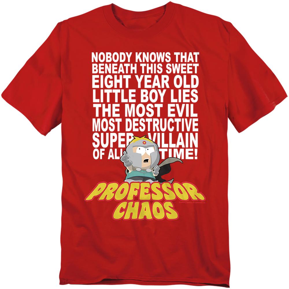 Red - Front - South Park Unisex Adult Professor Chaos T-Shirt