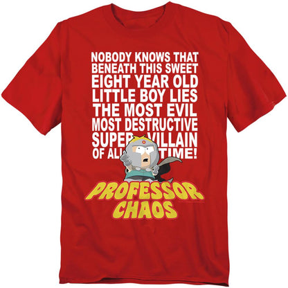 Red - Front - South Park Unisex Adult Professor Chaos T-Shirt
