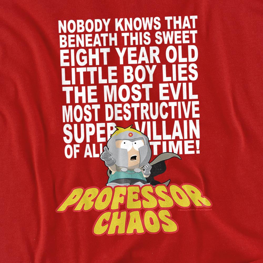 Red - Side - South Park Unisex Adult Professor Chaos T-Shirt