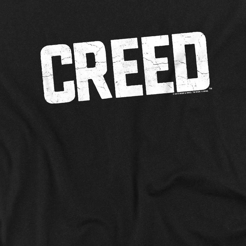 Black - Side - Creed Unisex Adult Cracked Logo Long-Sleeved T-Shirt