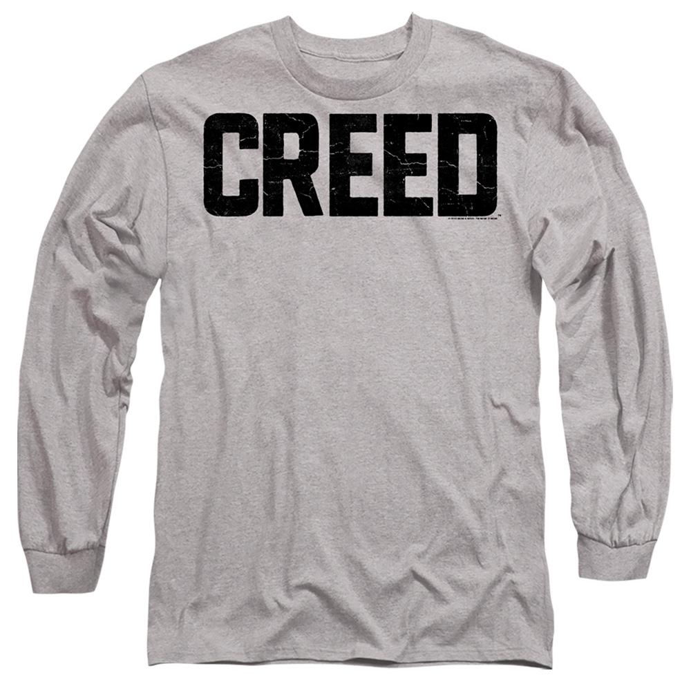 Athletic Heather - Back - Creed Unisex Adult Cracked Logo Long-Sleeved T-Shirt