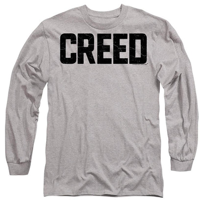 Athletic Heather - Back - Creed Unisex Adult Cracked Logo Long-Sleeved T-Shirt