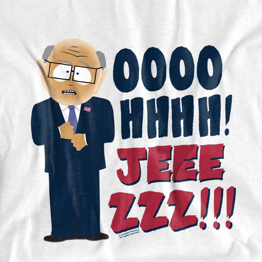 White - Side - South Park Unisex Adult Oh Jeez T-Shirt