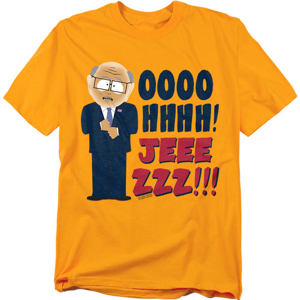 Gold - Front - South Park Unisex Adult Oh Jeez T-Shirt