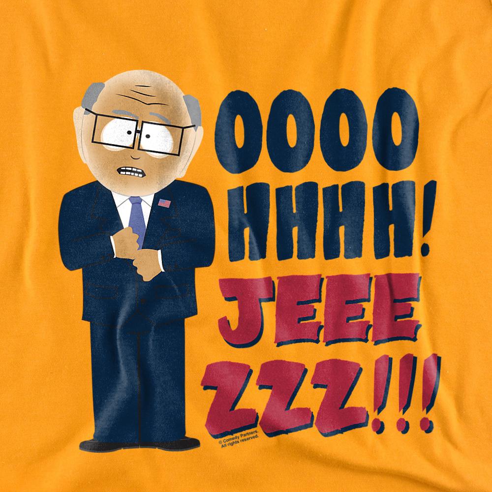 Gold - Side - South Park Unisex Adult Oh Jeez T-Shirt