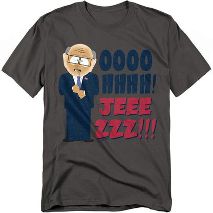 Charcoal - Front - South Park Unisex Adult Oh Jeez T-Shirt