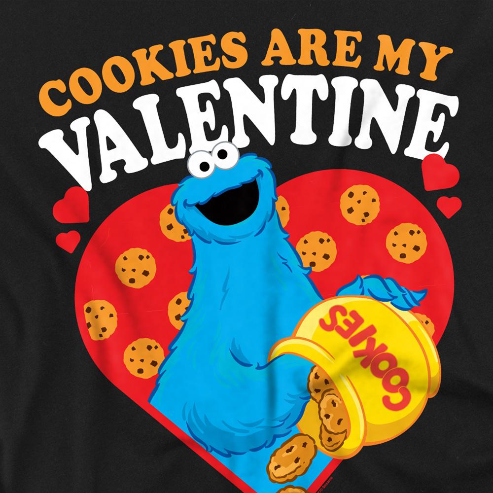 Black - Side - Sesame Street Unisex Adult Cookies Are My Valentine Long-Sleeved T-Shirt