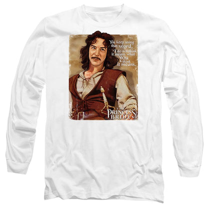 White - Front - The Princess Bride Unisex Adult Word Long-Sleeved T-Shirt