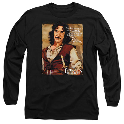Black - Front - The Princess Bride Unisex Adult Word Long-Sleeved T-Shirt