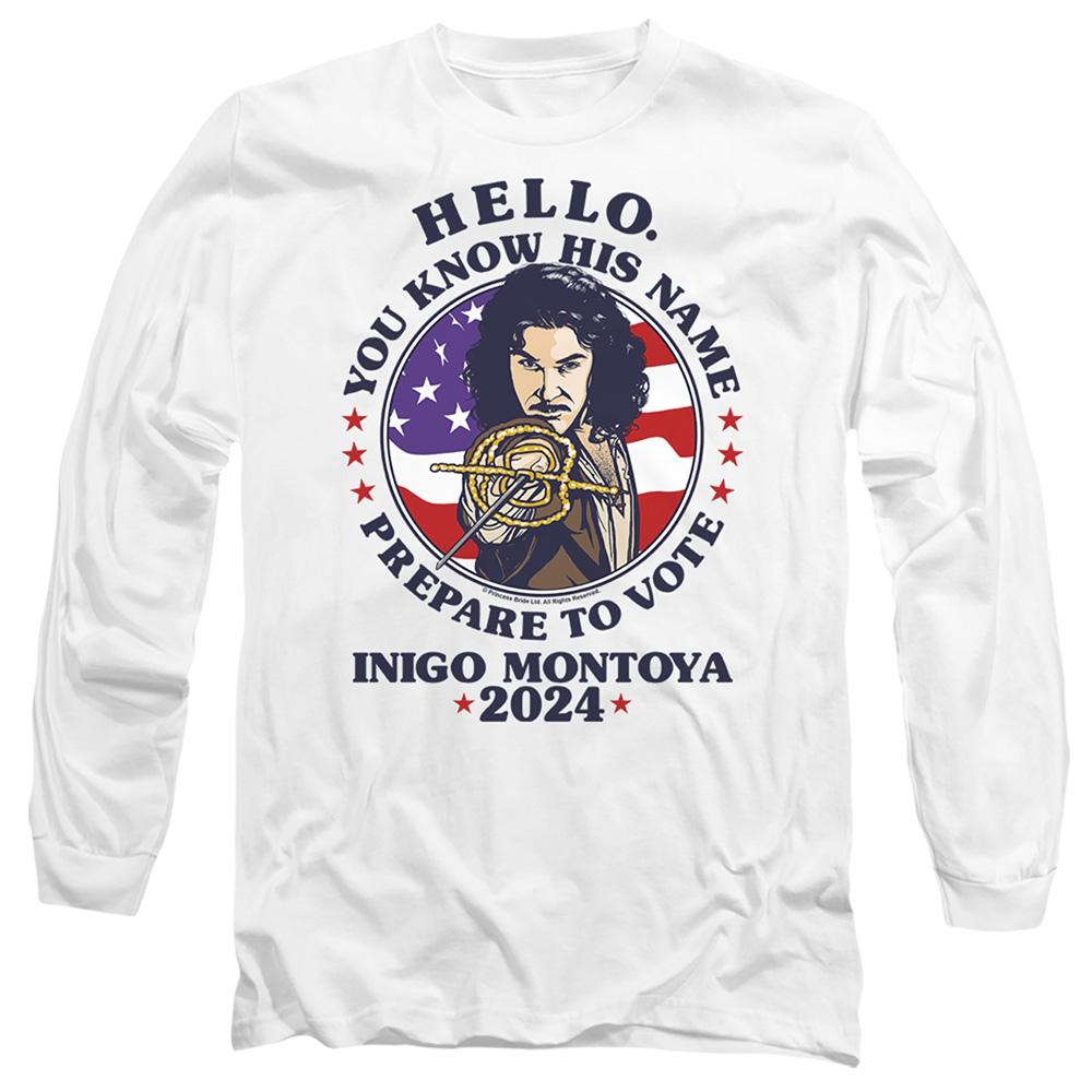 White - Front - The Princess Bride Unisex Adult Prepare To Vote Inigo Montoya Long-Sleeved T-Shirt