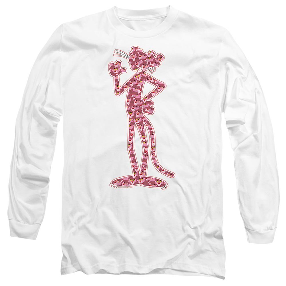 White - Front - Pink Panther Unisex Adult Heads Long-Sleeved T-Shirt