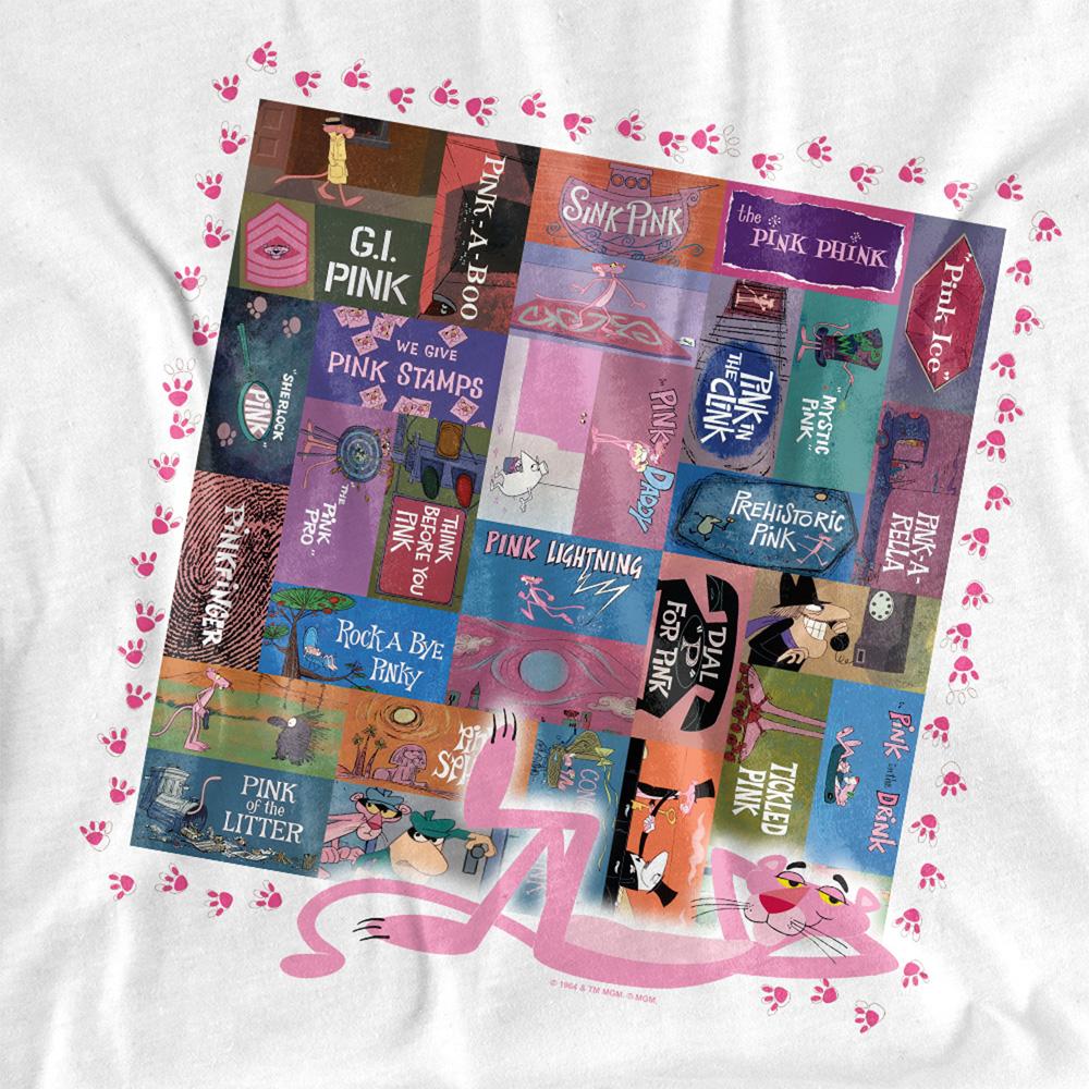 White - Side - Pink Panther Unisex Adult Titles Long-Sleeved T-Shirt