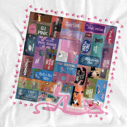 White - Side - Pink Panther Unisex Adult Titles Long-Sleeved T-Shirt