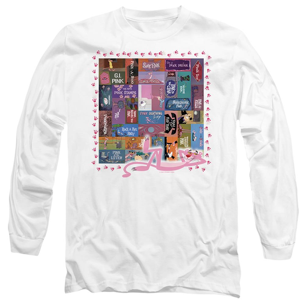 White - Front - Pink Panther Unisex Adult Titles Long-Sleeved T-Shirt