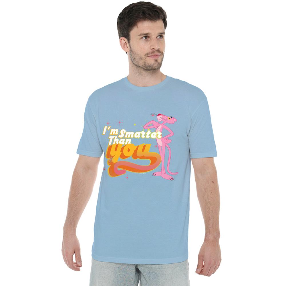 Light Blue - Side - Pink Panther Unisex Adult I´m Smarter Than You T-Shirt
